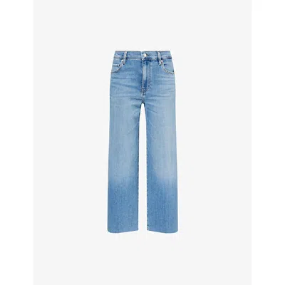 Frame Womens Clue Raw After The Mellow Wide-leg Stretch-denim Jeans In Blue