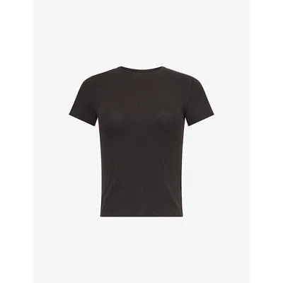 Frame Womens Coffee Heather The Rib Baby Tee Modal-jersey Top In Brown