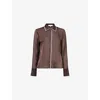 Frame Womens Coffee Multi The Slim Essential Silk Shirt In Brown
