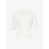 Frame Crochet-trimmed Modal-blend Jersey T-shirt In Cream