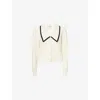 Frame Womens Cream Multi Sailor Long-sleeve Cashmere Sweater In White