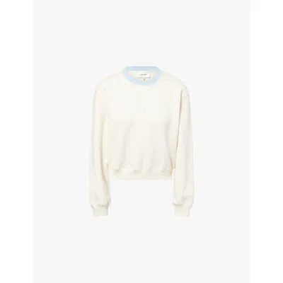 Frame Womens Cream Multi The Monte Carlo Cotton Jumper In White