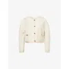 Frame Womens Cream Multi The Trim Cropped Wool-blend Jacket In Neutral