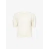 Frame Womens Cream The Ladder Pointelle Cashmere Knitted Jumper In White