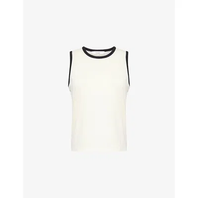 Frame Womens Cream The Ringer Cotton-jersey Tank Top Xs In White