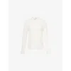 Frame Womens Cream The Textured Silk Shirt In White