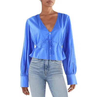 Frame Womens Crop Cotton Blouse