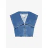 Frame Womens Dalloway Bib Sleeveless Denim Blouse