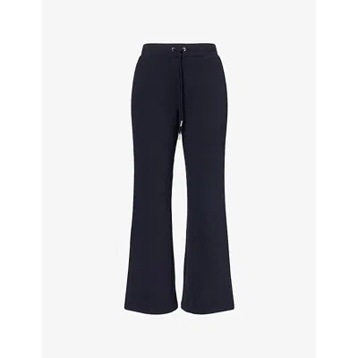 Frame Womens  Relaxed-fit Straight-leg Cotton-blend Jersey Jogging Bottoms In Navy