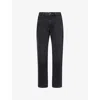 Frame Womens High-rise Denim Straight Leg Jeans