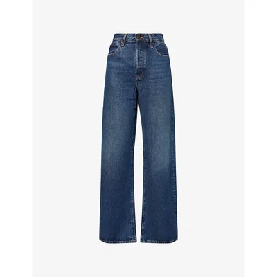 Frame The Wide Crop Jeans In Blue