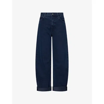 Frame Womens Dorado The Bubble Curved-leg Denim Jeans