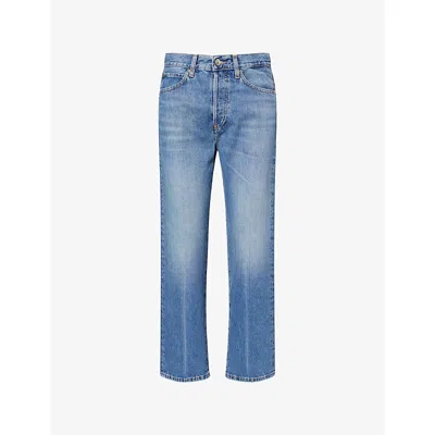 Frame Womens  The Vertical Crop-leg Denim Jeans In Sand