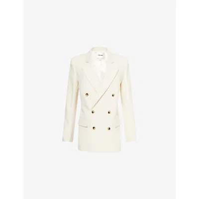 Frame Womens  Relaxed-fit Everyday Woven Blazer In Ecru