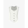 Frame The Seamed Scoop Bustier Tank In Ecru