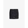 Frame Denim Sequin Mini Skirt In Black
