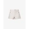 Frame The Cruise Striped Cotton Denim Shorts In White