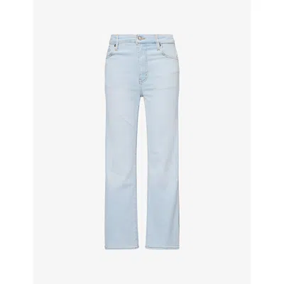 Frame Womens The Reboot Crop Flared-leg High-rise Stretch Denim-blend Jeans Float