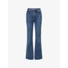 Frame Womens  The Arrow Boot-cut Stretch-denim Jeans In Blue