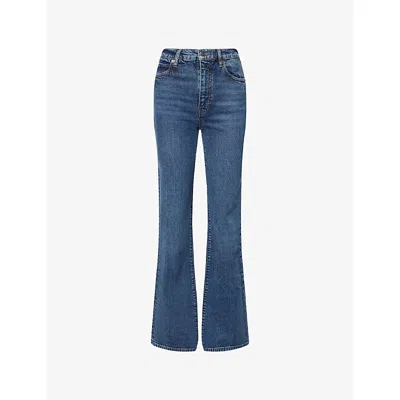 Frame Womens  The Arrow Boot-cut Stretch-denim Jeans In Blue