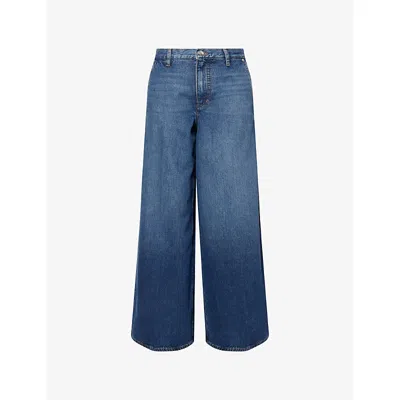 Frame Womens Tommy Drape Wide-leg Cotton-blend Jeans