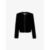 Frame Embellished Velvet Jacket In Black