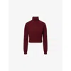 Frame Womens Pinot Fleck-knit Turtleneck Cashmere Jumper In Red