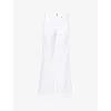 Frame Womens White Raw Fray Lax Flared-leg Mid-rise Jeans