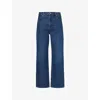 Frame High-rise Wide Leg Jeans In Kirk