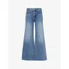 Frame Womens Le Palazzo Crop Wide-leg Stretch-denim Jeans Crave Raw After