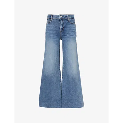 Frame Womens Le Palazzo Crop Wide-leg Stretch-denim Jeans Crave Raw After
