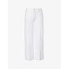 Frame Womens White Le Pixie Slim Palazzo Wide-leg High-rise Stretch Denim-blend Jeans