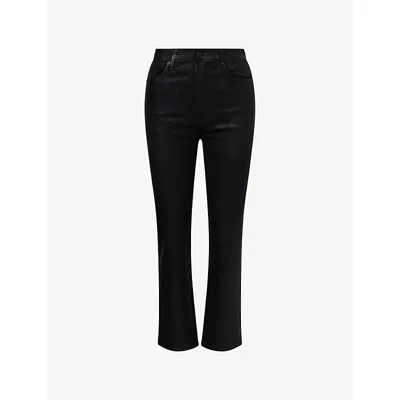 Frame Womens Mood Ring Coated Le Sleek Straight-leg Coated Stretch- Woven Jeans In Multi