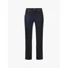 Frame Womens Le Sleek Straight-leg Stretch-denim Jeans Noir Coated