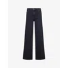 Frame Womens Destroyer Le Slim Palazzo Wide-leg Cotton-blend Jeans