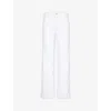 Frame Womens White Le Slim Palazzo Wide-leg High-rise Stretch-cotton Jeans In White