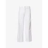 Frame Womens White Le Pixie Slim Palazzo Wide-leg High-rise Stretch Denim-blend Jeans In White