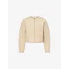 Frame Womens Lofty Crochet-trim Wool-blend Cardigan Wheat In Wheat