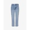 Frame Womens The Borrowed Straight-leg Mid-rise Stretch-cotton Jeans Ricochet