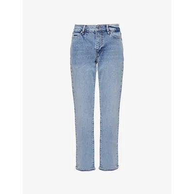 Frame Womens The Borrowed Straight-leg Mid-rise Stretch-cotton Jeans Ricochet