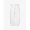 Frame Womens The Bubble Barrel-leg High-rise Denim Jeans Au Natural Clean In Au Natural Clean