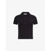 Frame Womens  The Mesh Trim Knitted Polo Top In Black
