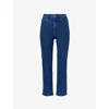 Frame Womens Loner The Pencil Crop Slim-leg High-rise Stretch Cotton-blend Jeans
