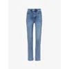Frame Womens The Pencil Five-pockets Straight-leg High-rise Stretch-denim Blend Jeans Crave