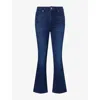 Frame Le Crop Mini Boot Mid-rise Bootcut Jeans In Blue