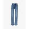 Frame Womens  The Reboot Flared-leg High-rise Stretch-denim Jeans In Crave