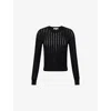 Frame Womens Black The Sheer Stripe Cotton-blend Jumper In Black