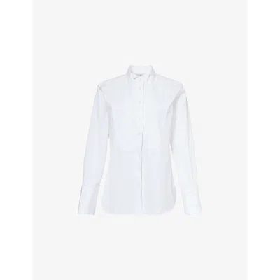 Frame Womens White The Thursday Tuxedo Cotton-poplin Shirt