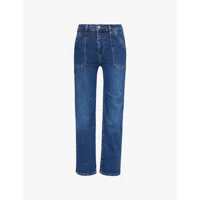 Frame Womens Skywalk Clean The Utility Straight-leg Organic-cotton Blend Stretch-denim Jeans