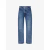Frame Womens Zeta The Vertical Crop Straight-leg Denim Jeans In Blue
